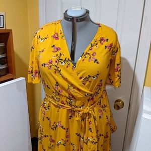 Torrid 2 wrap dress floral ruffle